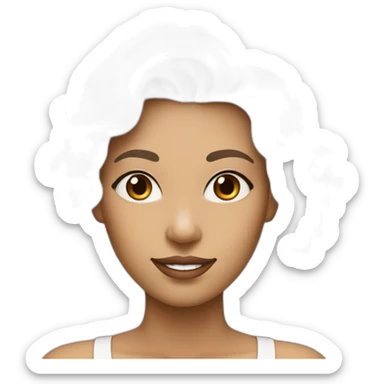 femme de couleur de peau blanche avec de grosse poitrine et des cheveux marron sticker