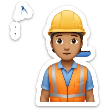 Worker with pallet in port area, import. sticker