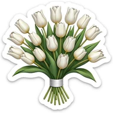 white tulip bouquet  sticker