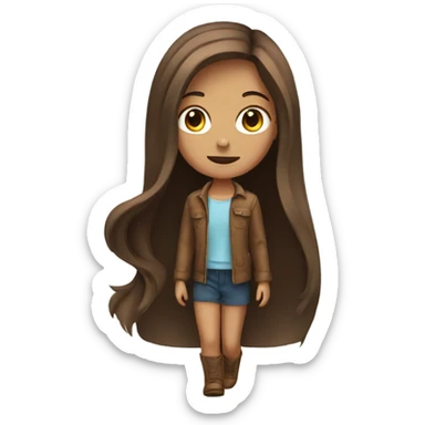 Girl with brown long hair with key in hand sticker