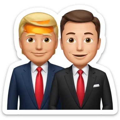 donald trump and elon musk dating sticker