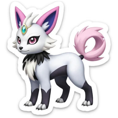 WereGarurumon-Meloetta-Renamon-Absol-fusion-hybrid-creature (full body) sticker