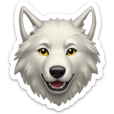 white wolf wearing yellow lakers jersey sticker