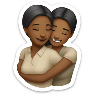 Two ladies hugging sticker