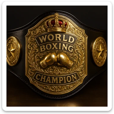 boxing champion belt, shiny and detailed sticker