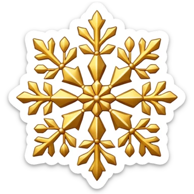 Gold snowflake sticker