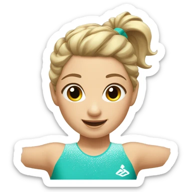 summer olympics girl beam gymnastics sticker