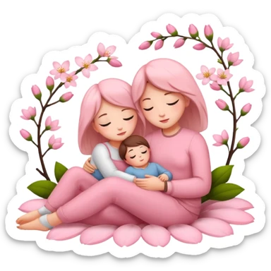 Resting against mother's blossom  sticker