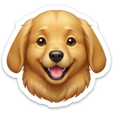 Cinematic Comical Golden Retriever Portrait Emoji, Head tilted dramatically with an exaggeratedly amused expression, featuring a vibrant golden coat with a lively sheen, wide, expressive brown eyes filled with playful disbelief, Simplified yet hilariously expressive features, highly detailed, glowing with a slightly sassy glow, high shine, dramatic yet playful, stylized with an air of cheeky mischief, bright and endearing, soft glowing outline, capturing the essence of a spirited and over-the-top companion, so meme-worthy it feels like it could side-eye its way into internet fame instantly! sticker
