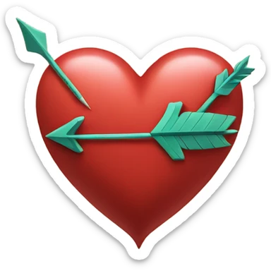 Heart pierced by arrow  sticker