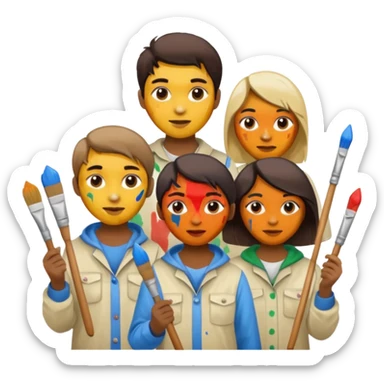 Painters with Paint Stained Faces sticker