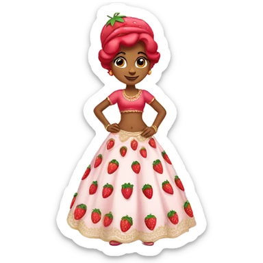 strawberry shortcake in a lehenga  sticker
