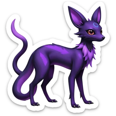 Shiny Dark Edgy Gothic Gloomy Futuristic Salandit-Umbreon-Espeon-Hybrid (Full body) sticker