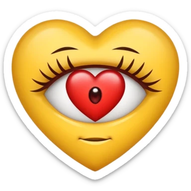 Cara amarilla con corazones en Los ojos y las megillas Rojas sticker