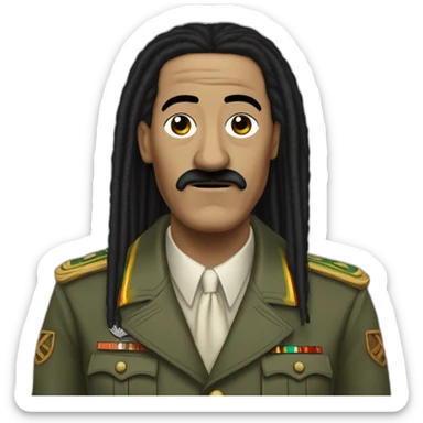Adolf Hitler Bob Marley dreadlocks sticker
