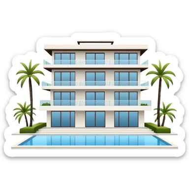white 3 floor modern luxurious villa sticker