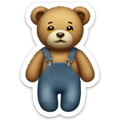 Teddy bear in a salopette  sticker