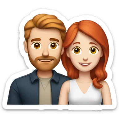 A white brown hair man with a redhead woman with a light complexion they are rich and hugged sticker