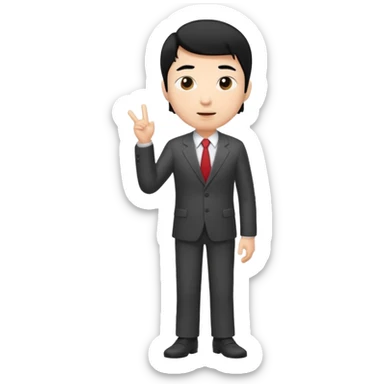 one tall, lean, business man talking, black hair, asian sticker