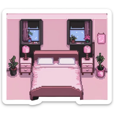 pink aesthetic bedroom sticker