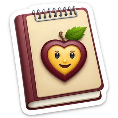 HAZ UN planificador de lista de objetivos en color vinotinto/rojo carmesí brillante, con hojas de cuaderno blancas (no agregues frutas ni nada de eso) sticker