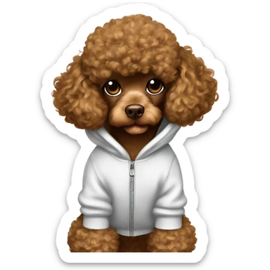 Brown toy poodle wearing a hoodie that said thank you Beyoncé  sticker