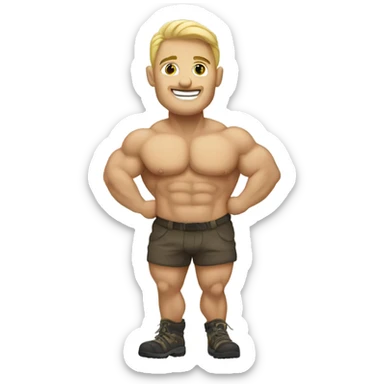 White Bodybuilder hiker  sticker