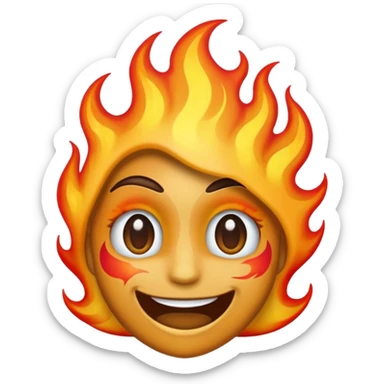 Emoji representation of a custom paint job with flames and metallic gradient sticker