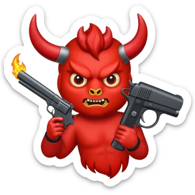 Un diablo con una pistola sticker