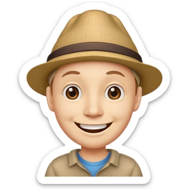 Funny caricature style cartoon, big head small body sticker