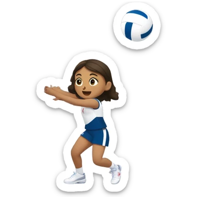 Una niña bompeando una bola de voleyball sticker
