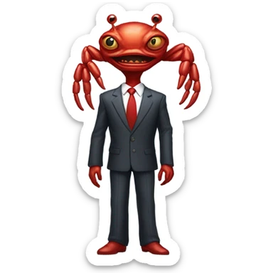 alien red human man crab president sticker