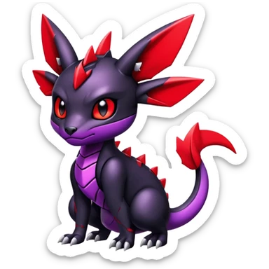 Shiny Badass Gothic Modern Futuristic Cute Guilmon-Umbreon-Salandit-hybrid sticker