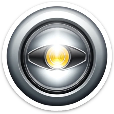 A car headlight, shining brightly with a focused beam of light, cutting through the dark, illuminating the road ahead. The light is intense and clear, often with a white or yellowish glow sticker