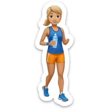 Jogger + water bottle, Park Visitors. sticker