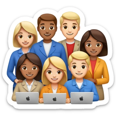 team of diverse people working together sticker