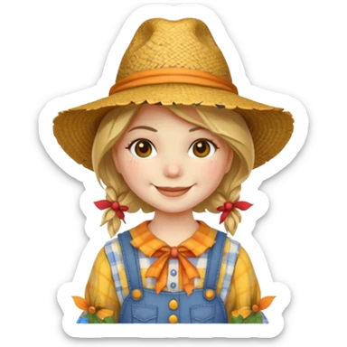 cute girl scarecrow emoji sticker