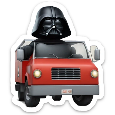 1970 Darth Vader Grumman mail truck sticker