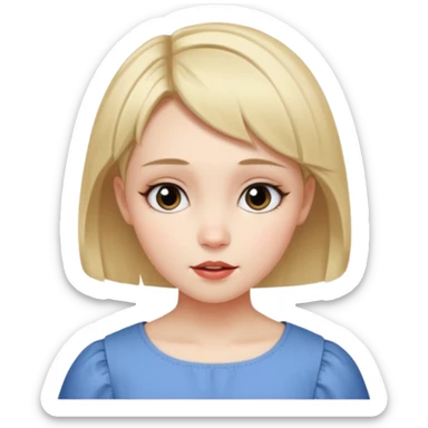 Garota cantarolando, com cabelo curto igual a personagem de crepúsculo "Alice" sticker