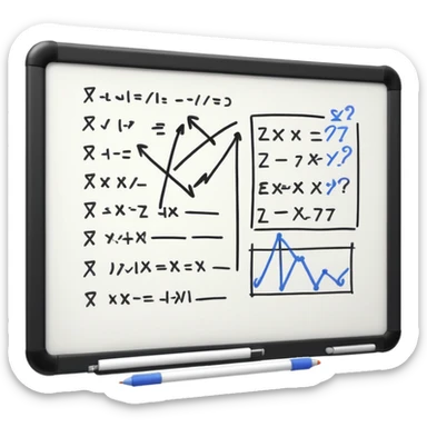 Whiteboard with wobbly lines indicating written notes sticker