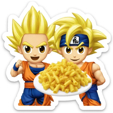 A macaroni And goku from de dragon ball zz sticker