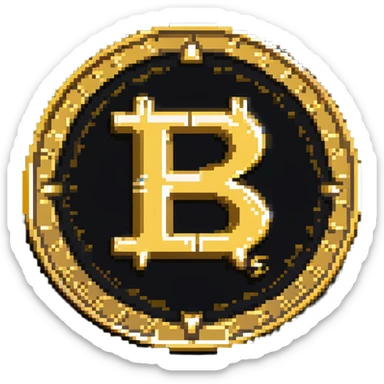 A gold coin with S.R symbols engraved in the center sticker