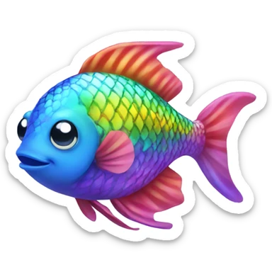 rainbow fish sticker