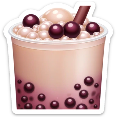 Bubble tea burgundy color sticker