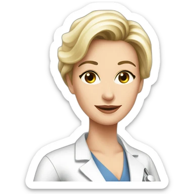 Posh-Radiologist-performing-breast-mammography-to-leni-klum sticker