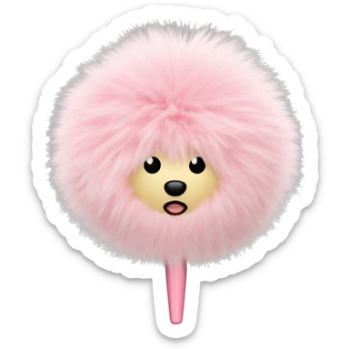 Light Pink fur pom pen sticker