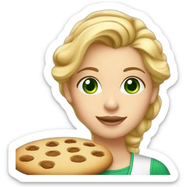Blonde-hair-big-green-eyes-girl-baking-cookies sticker