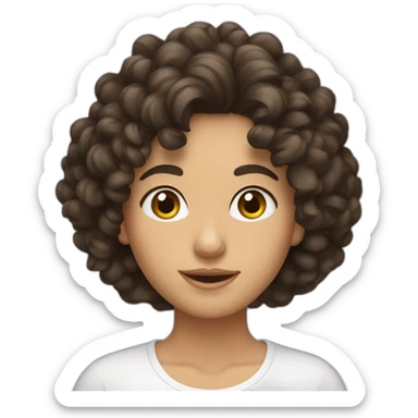 Brune au cheveux bouclés  sticker