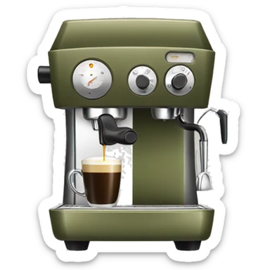 Olive green espresso machine sticker