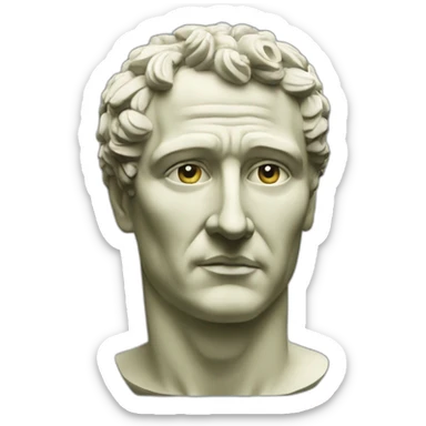 Julius Caesar statue with olive crown sticker